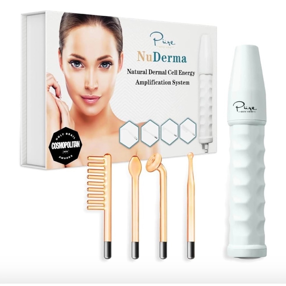 NWT: NuDerma Portable Handheld Skin Therapy Wand Machine w/Neon attachments